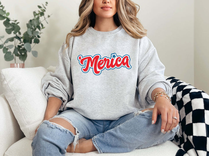 'Merica Graphic Crewneck Shirt