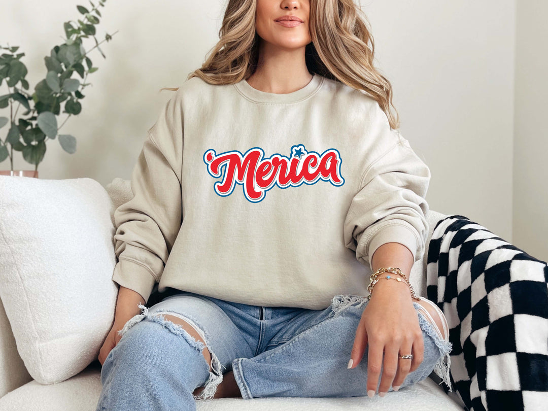 'Merica Graphic Crewneck Shirt