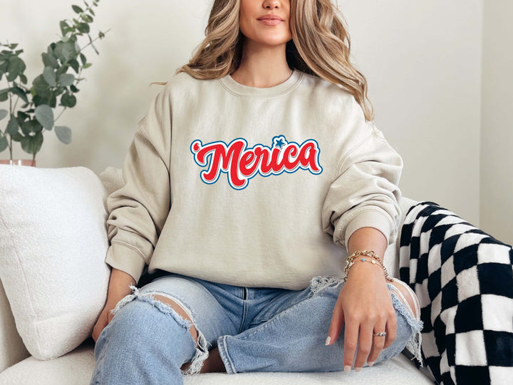 'Merica Graphic Crewneck Shirt
